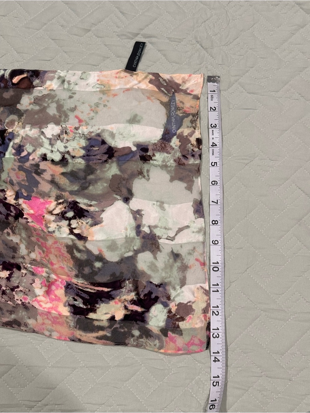 Cynthia Rowley Pink & Purple Watercolor Print Scarf - Picture 7 of 8